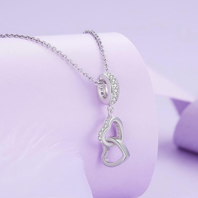 VOROCO Store 925 Sterling Silver Love Heart Charm for Charm Bracelet, Christmas Mother's Day Birthday Perfect Jewelry Gifts for Mom Grandma Daughter Friend Sister - Image 3
